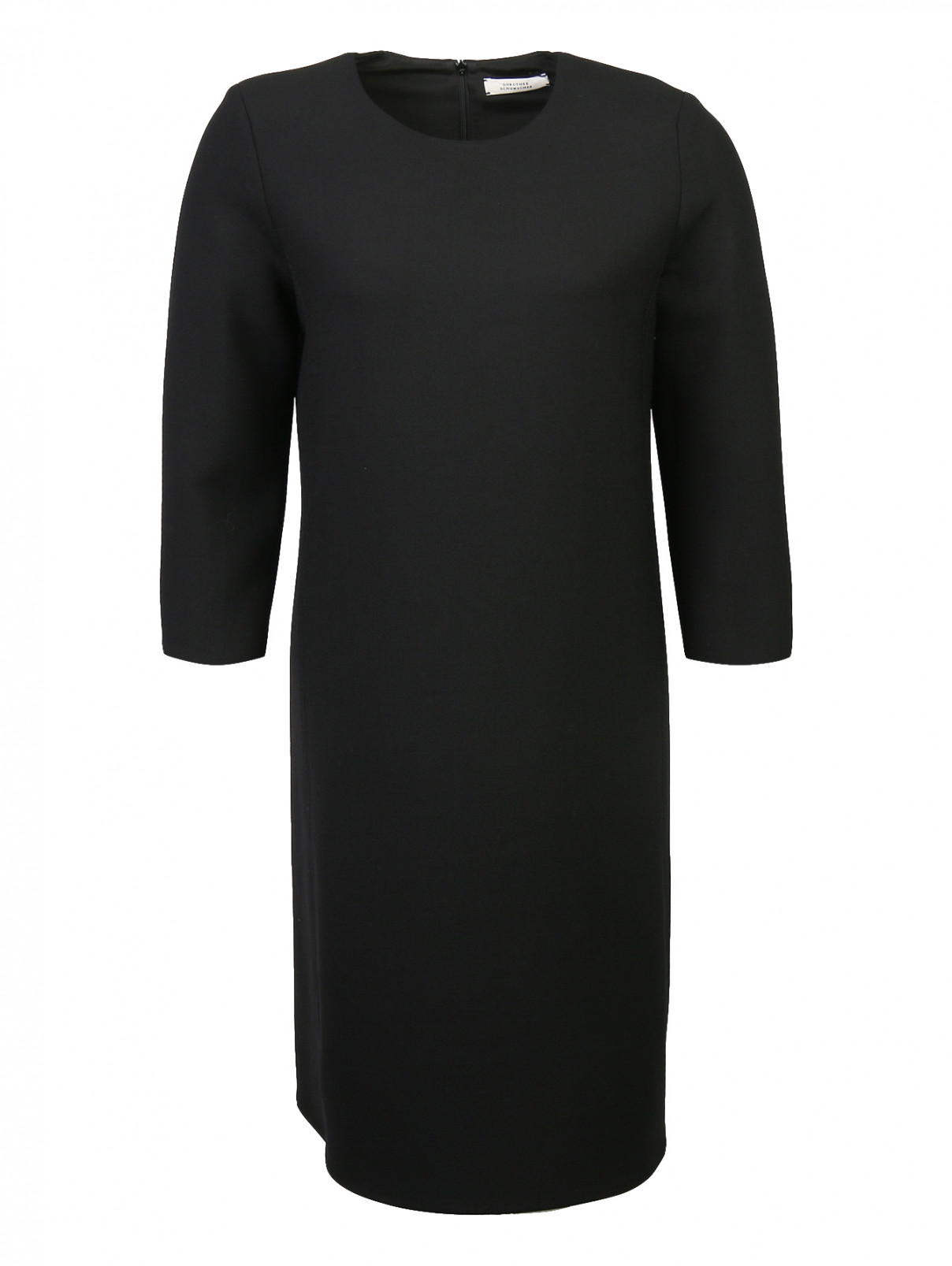 Платье из смешанной шерсти с рукавами 3/4 Dorothee Schumacher  –  Общий вид  – Цвет:  Черный