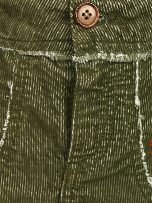 Вельветовая юбка с оборкой и нашивками - Деталь1