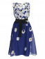 Платье-мини из шелка с цветочным узором Marina Rinaldi  –  Общий вид