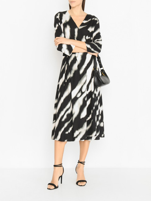 Трикотажное платье-миди с узором Weekend Max Mara - МодельОбщийВид
