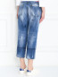 Укороченные джинсы прямого кроя с потертостями Dsquared2  –  МодельВерхНиз1