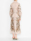 Платье-макси из шелка с узором на пуговицах Alberta Ferretti  –  МодельВерхНиз1