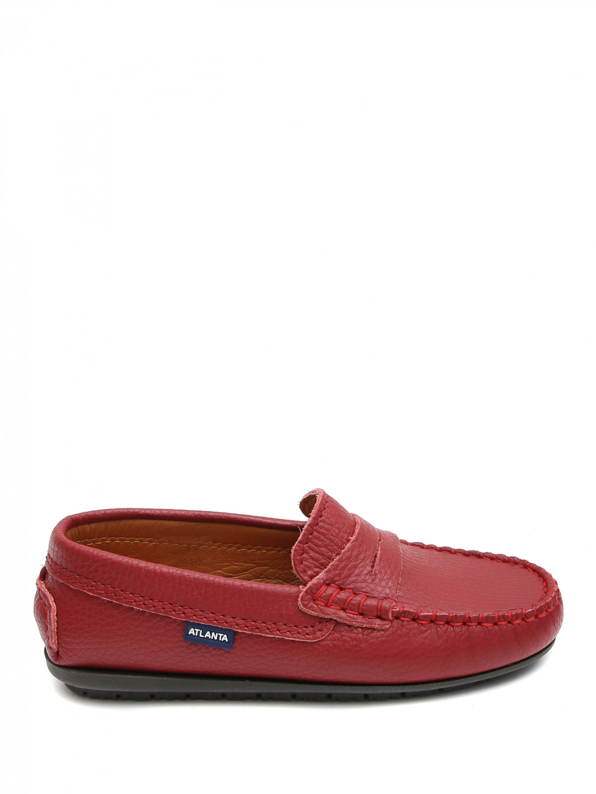 Мокасины классические из кожи Atlanta Mocassin  –  Обтравка1  – Цвет:  Красный