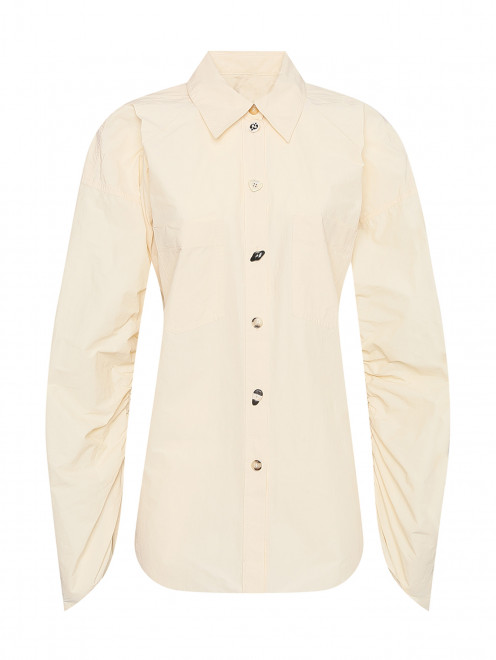 Рубашка из хлопка и нейлона с карманами - Общий вид
