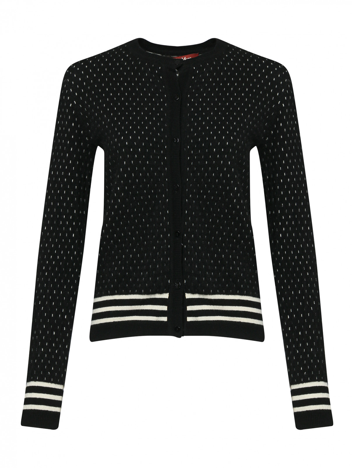 Комплект кардиган и блуза из шерсти Max Mara  –  Общий вид  – Цвет:  Черный