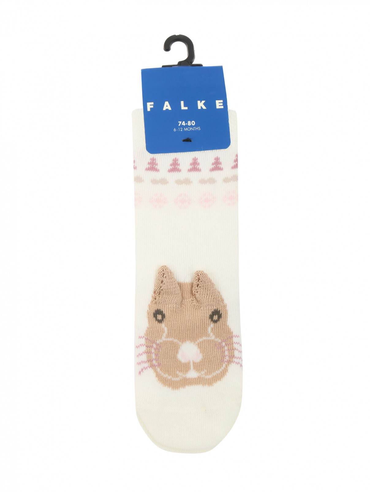 Носки из смешанного хлопка с узором Falke  –  Общий вид  – Цвет:  Белый