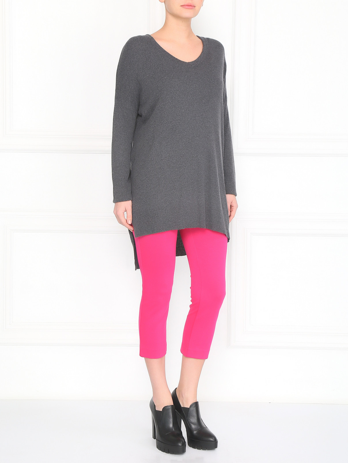 Трикотажные брюки капри Alice+Olivia  –  Модель Общий вид  – Цвет:  Розовый