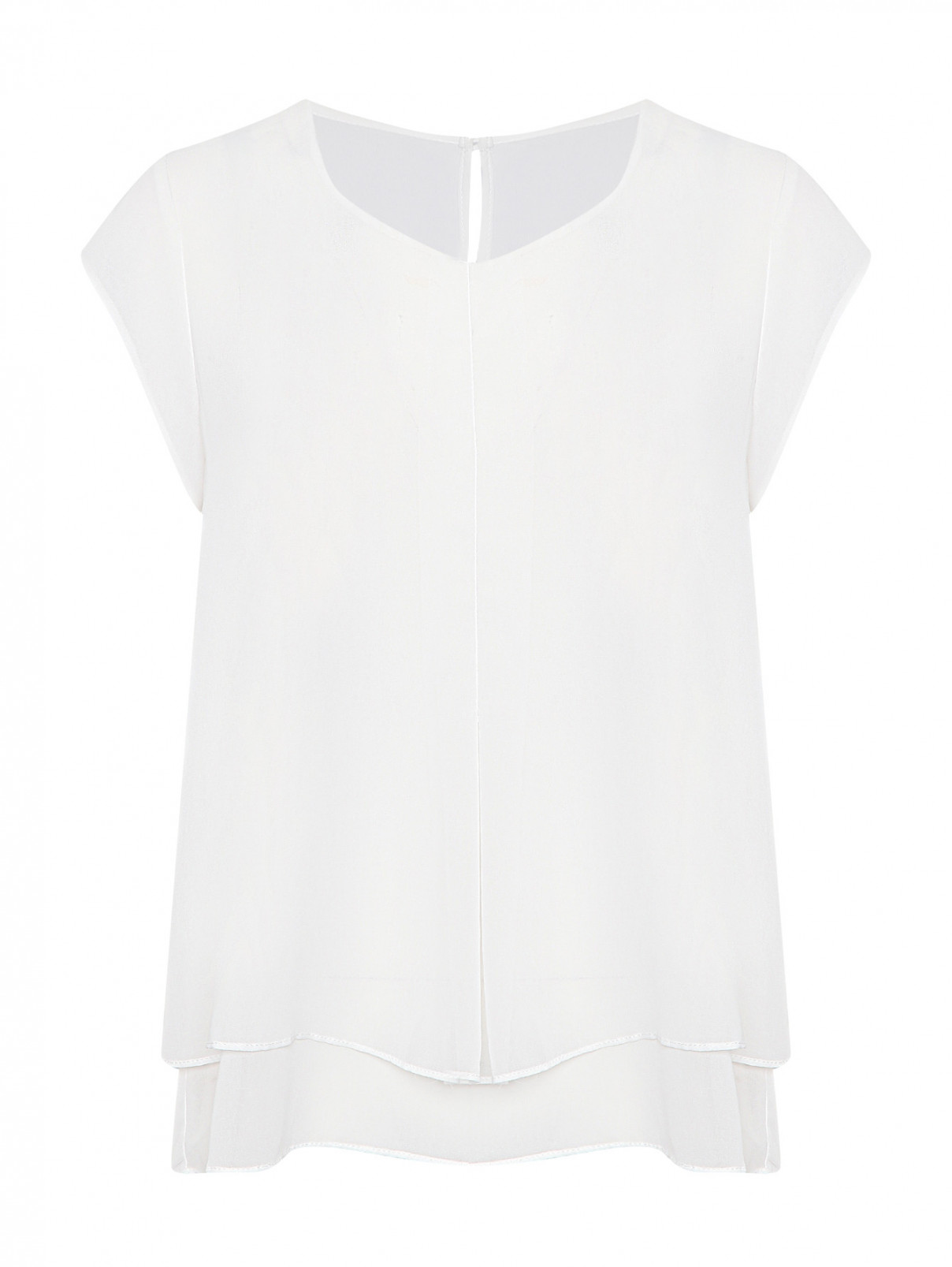 Блуза свободного кроя Elena Miro  –  Общий вид  – Цвет:  Белый