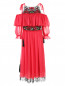 Платье-миди из шелка с декоративной отделкой Alberta Ferretti  –  Общий вид