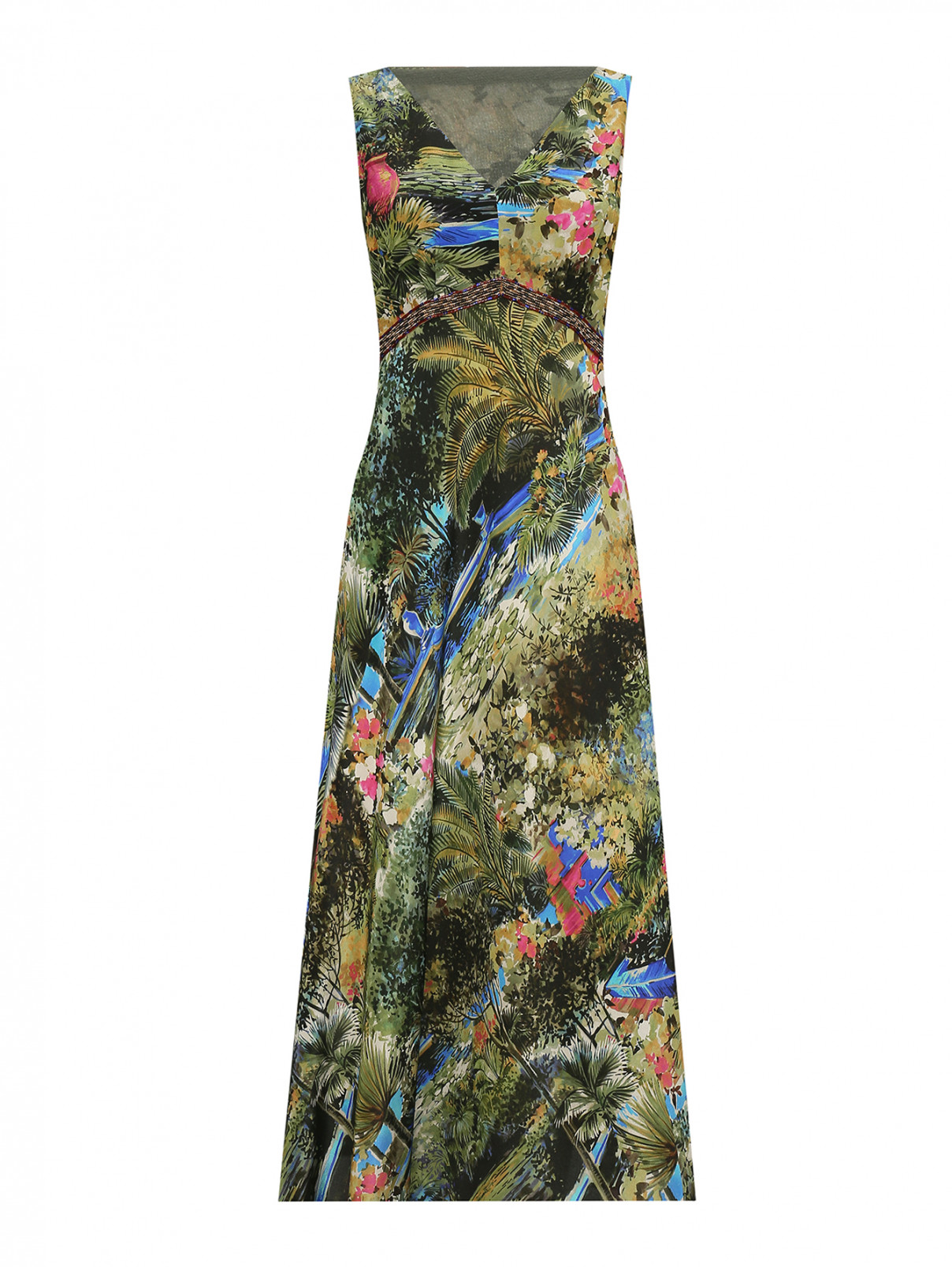 Платье из шелка с узором Max Mara  –  Общий вид  – Цвет:  Узор