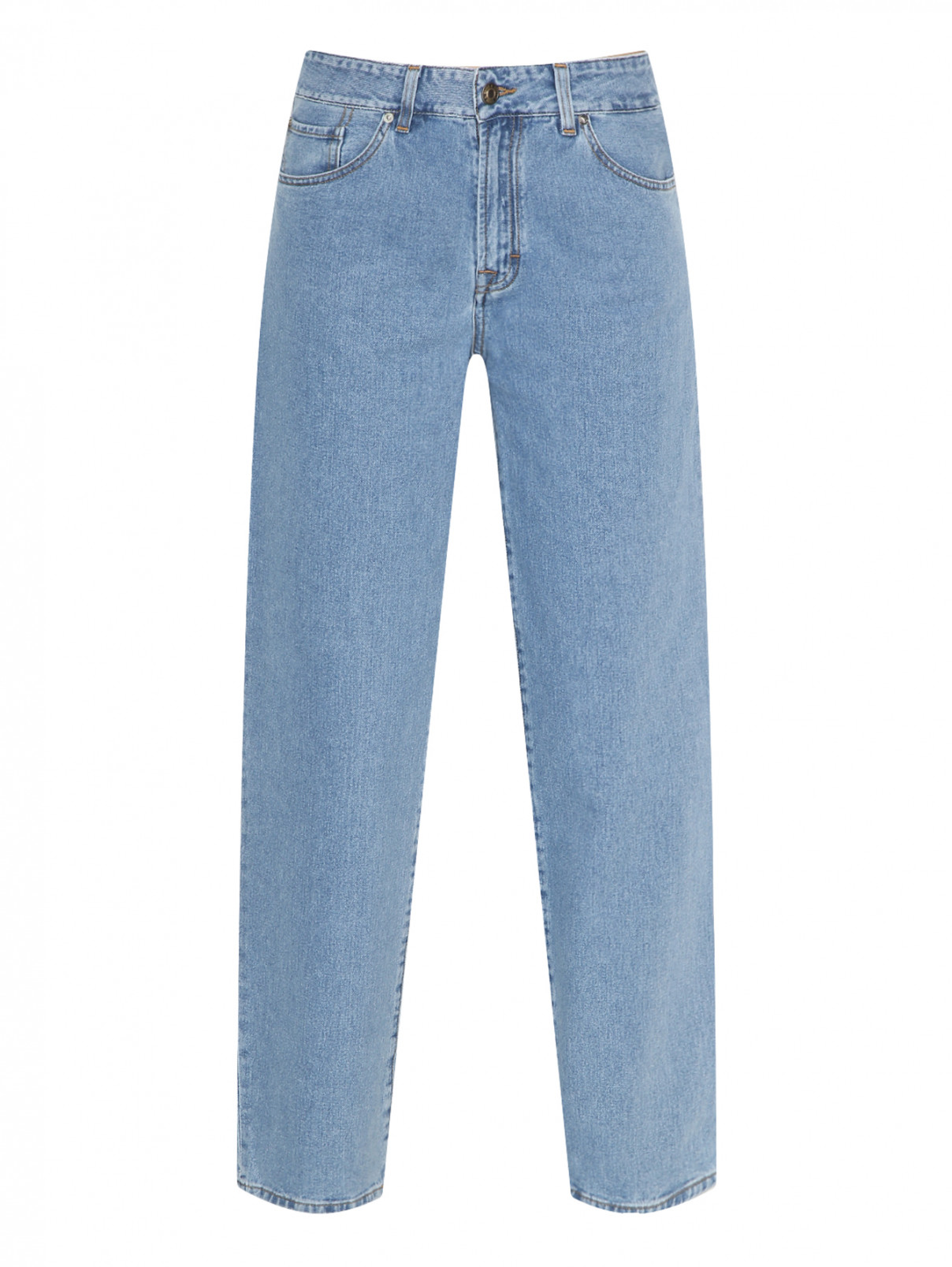 Укороченные джинсы из светлого денима BOSCO  –  Общий вид  – Цвет:  Синий