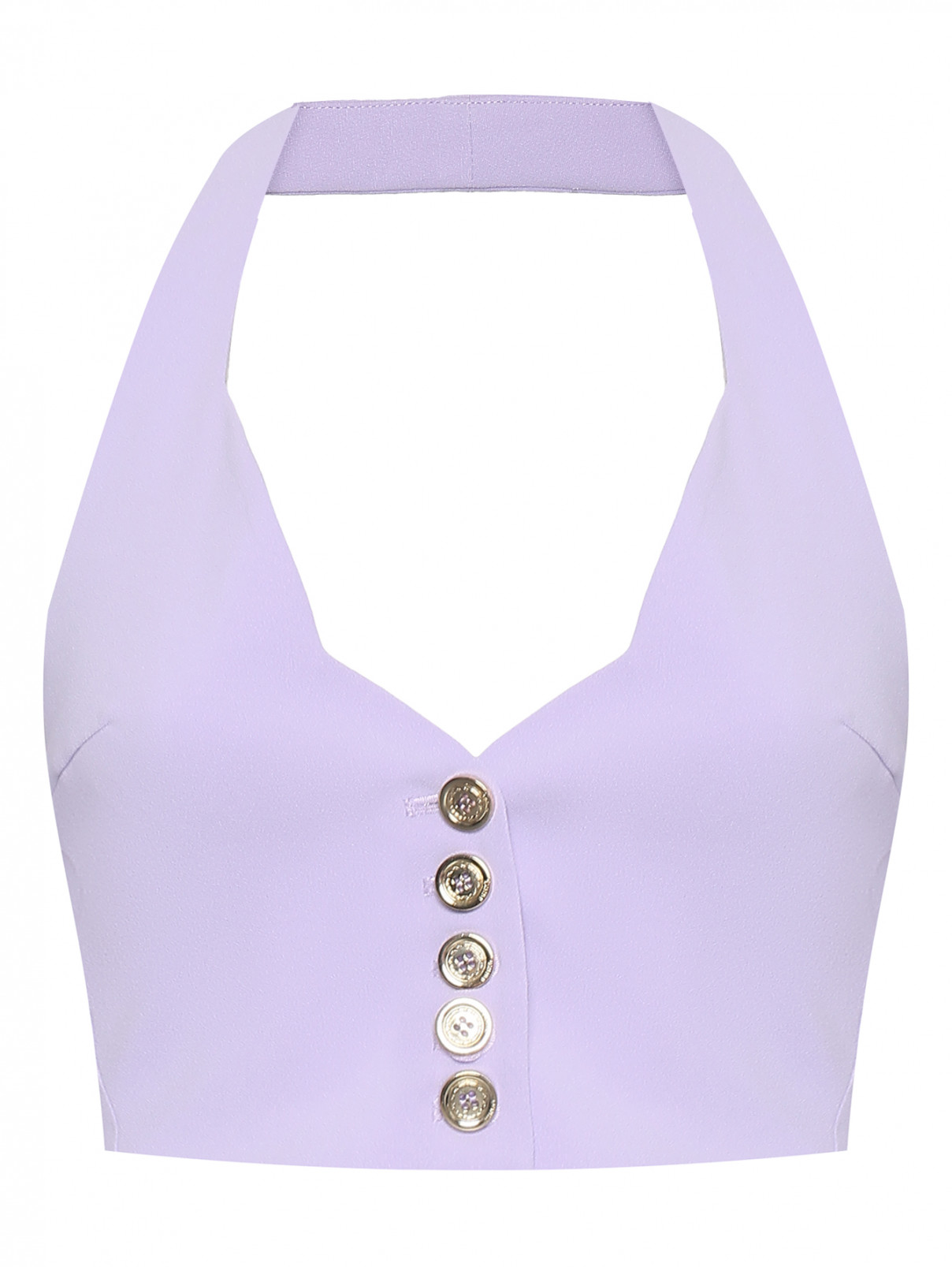 Кроп-топ на пуговицах PINKO  –  Общий вид  – Цвет:  Фиолетовый
