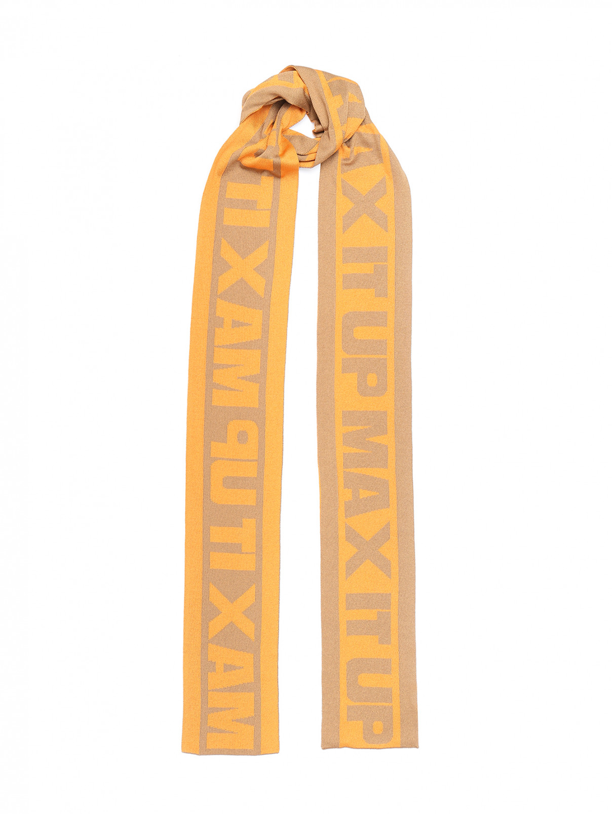 Трикотажный шарф с узором Max&Co  –  Общий вид  – Цвет:  Оранжевый