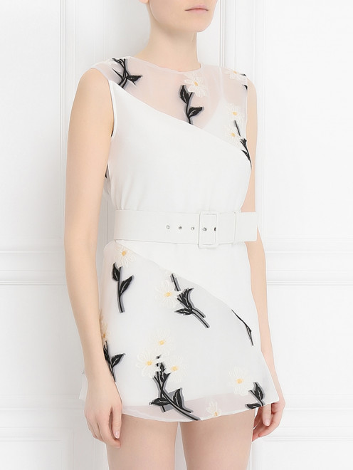 Платье с прозрачными вставками и цветочной вышивкой Sportmax - Модель Верх-Низ
