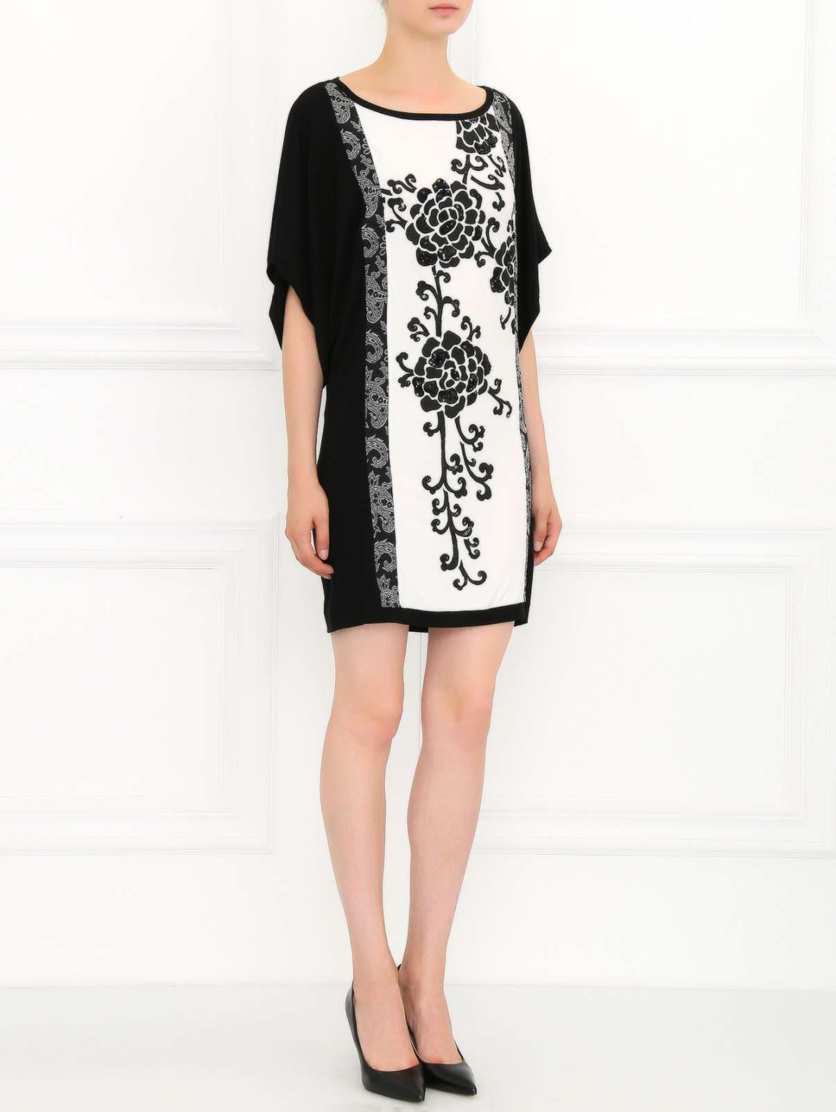 Платье с цветочным узором Antonio Marras  –  Модель Общий вид  – Цвет:  Черный