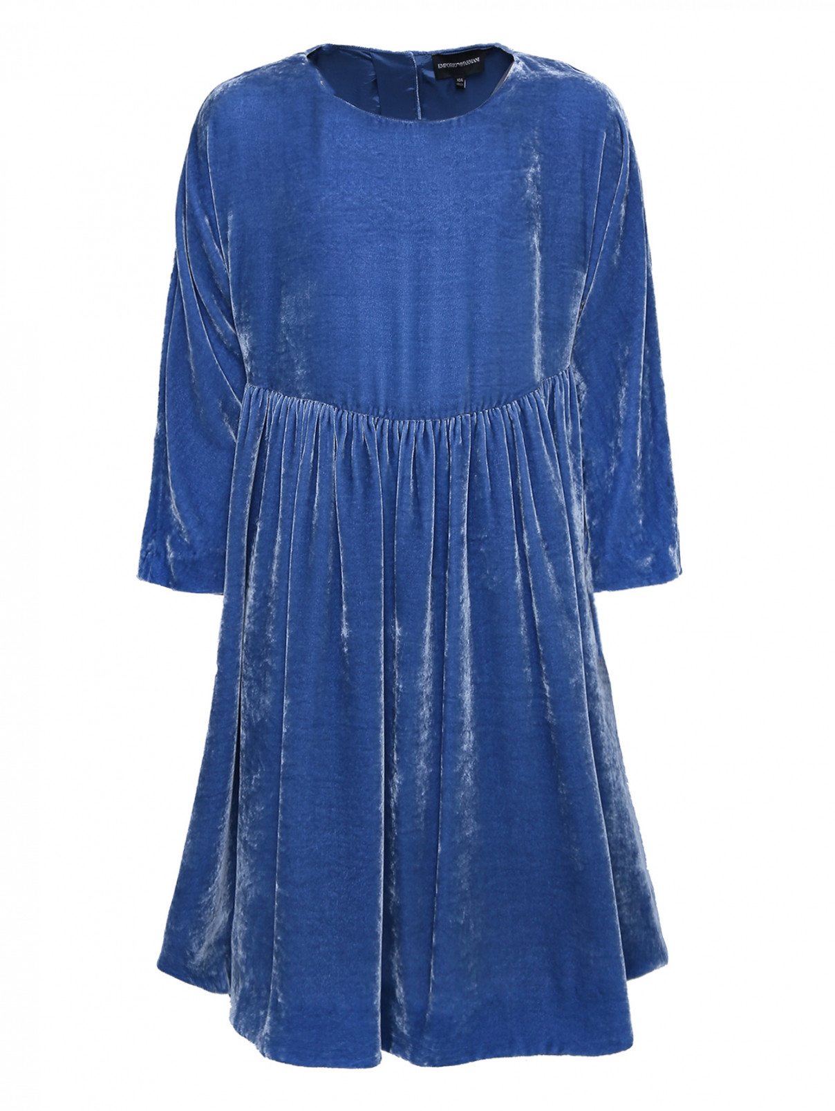 Свободное бархатное платье Emporio Armani  –  Общий вид  – Цвет:  Синий