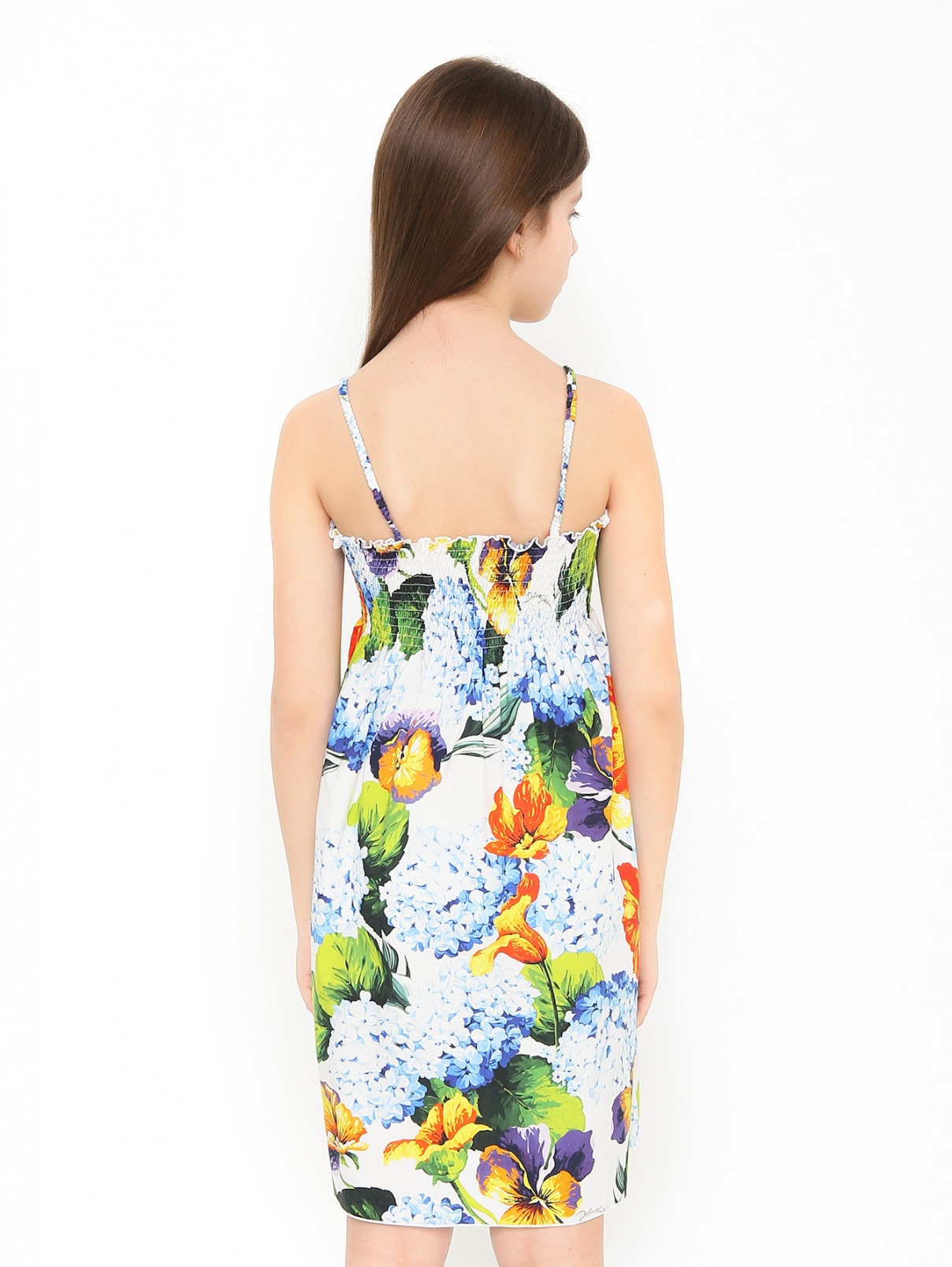 Платье на лямках с узором Dolce & Gabbana  –  МодельВерхНиз1  – Цвет:  Узор