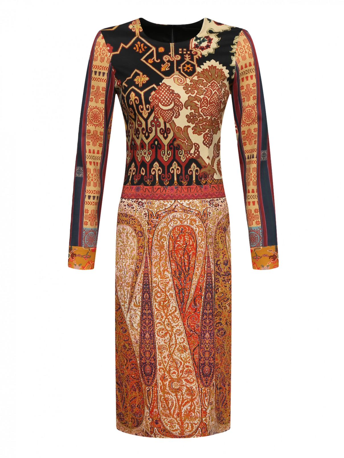 Платье из шерсти с узором "пейсли" Etro  –  Общий вид  – Цвет:  Узор