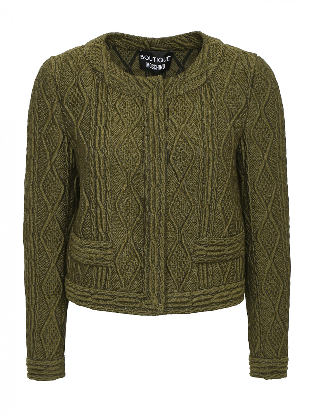 Жакет из фактурной ткани Moschino Boutique  –  Общий вид  – Цвет:  Зеленый