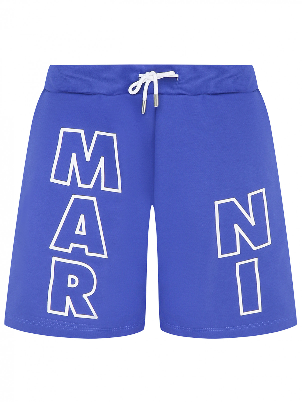 Шорты с карманами на завязками Marni  –  Общий вид  – Цвет:  Синий