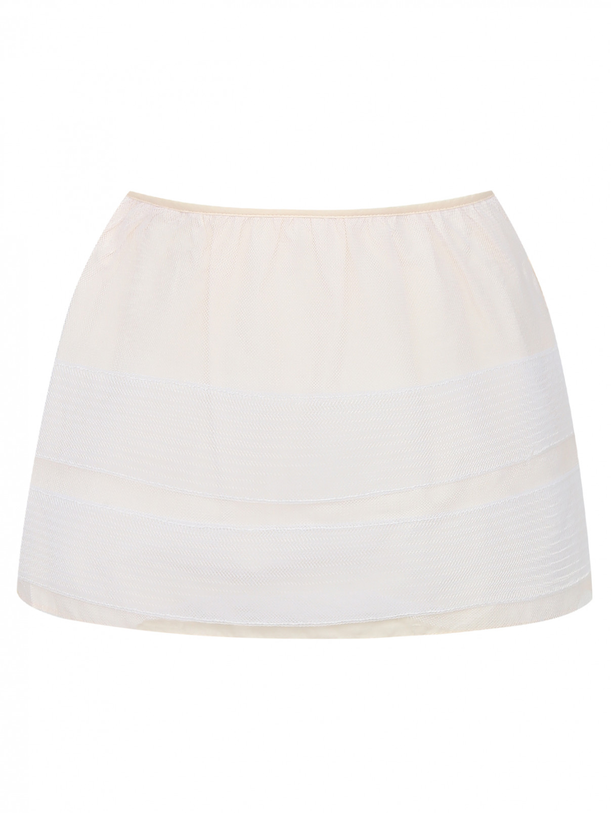 Юбка двухслойная нижняя Baby Dior  –  Общий вид  – Цвет:  Белый