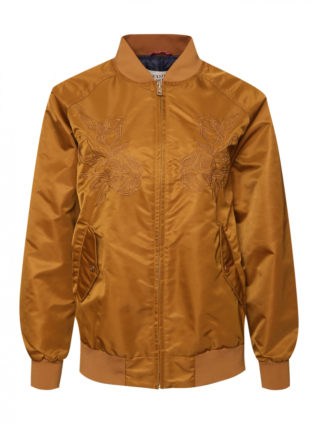 Куртка с вышивкой и карманами Scotch & Soda  –  Общий вид  – Цвет:  Коричневый