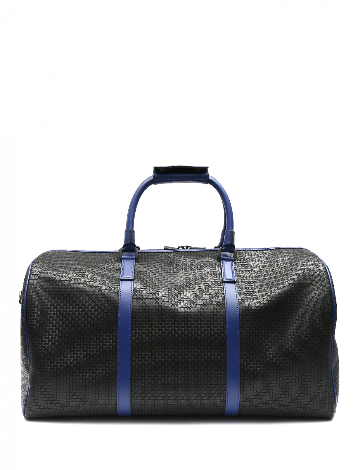 Дорожная сумка из кожи со съемным плечевым ремнем Serapian Milano  –  Общий вид  – Цвет:  Черный