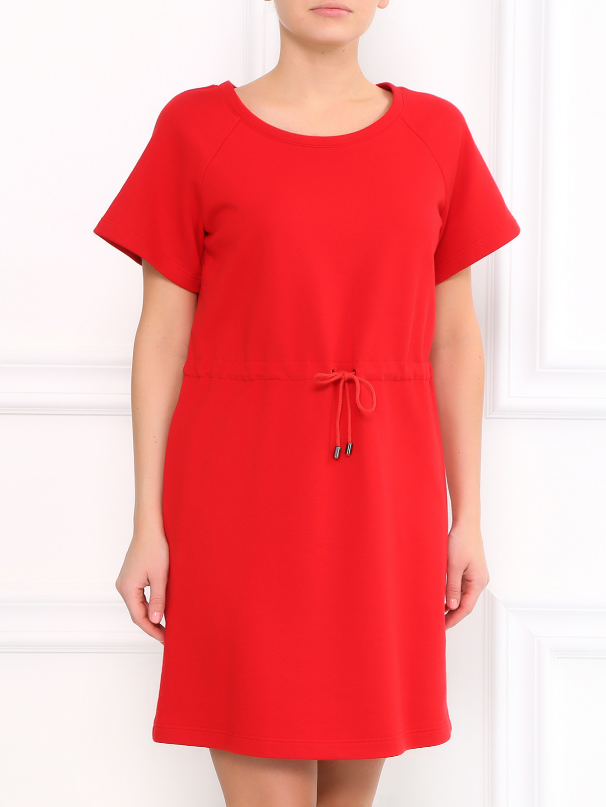Платье из хлопка свободного кроя Jil Sander Navy  –  Модель Верх-Низ  – Цвет:  Красный