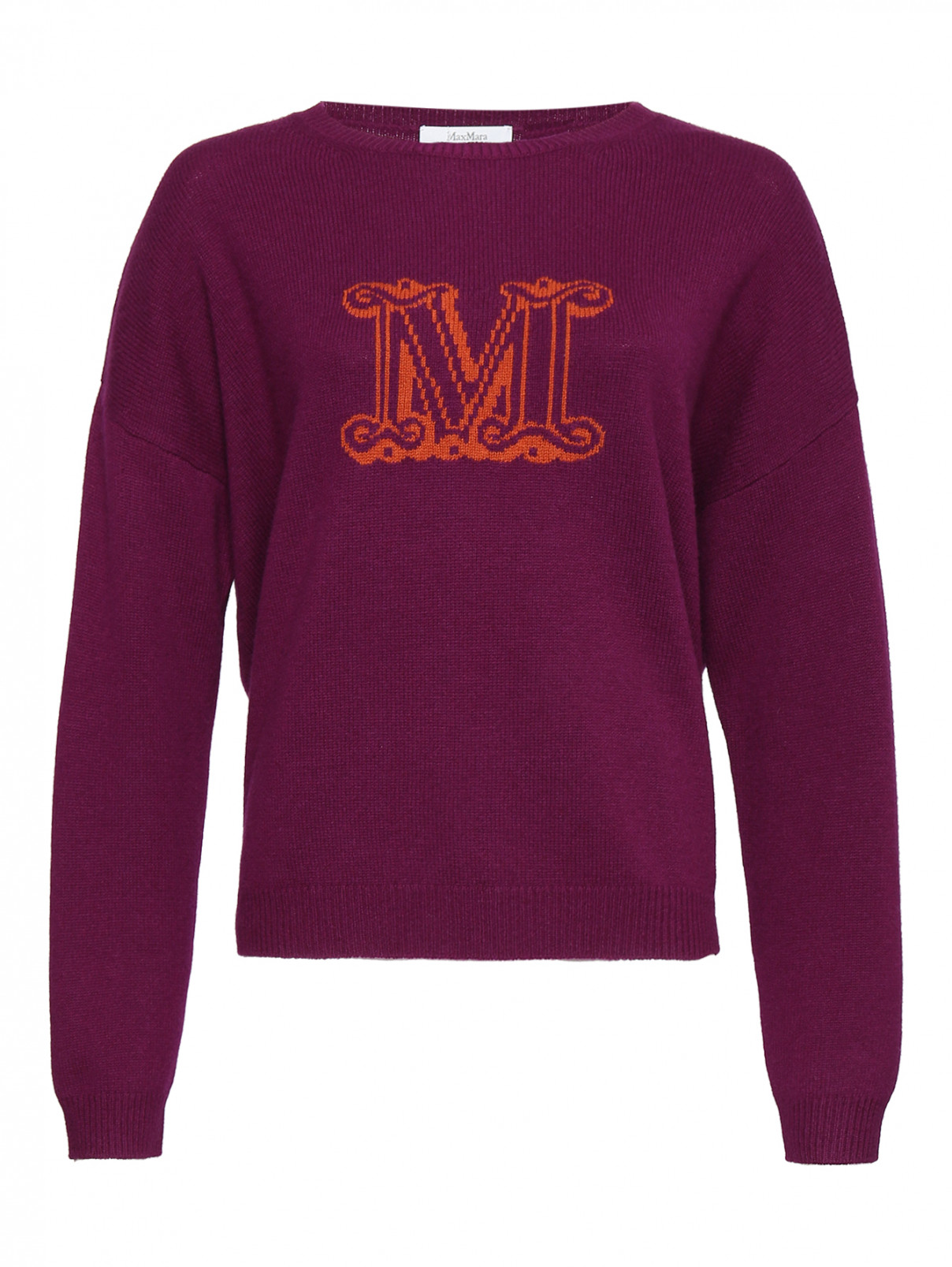 Джемпер из кашемира с логотипом Max Mara  –  Общий вид  – Цвет:  Фиолетовый