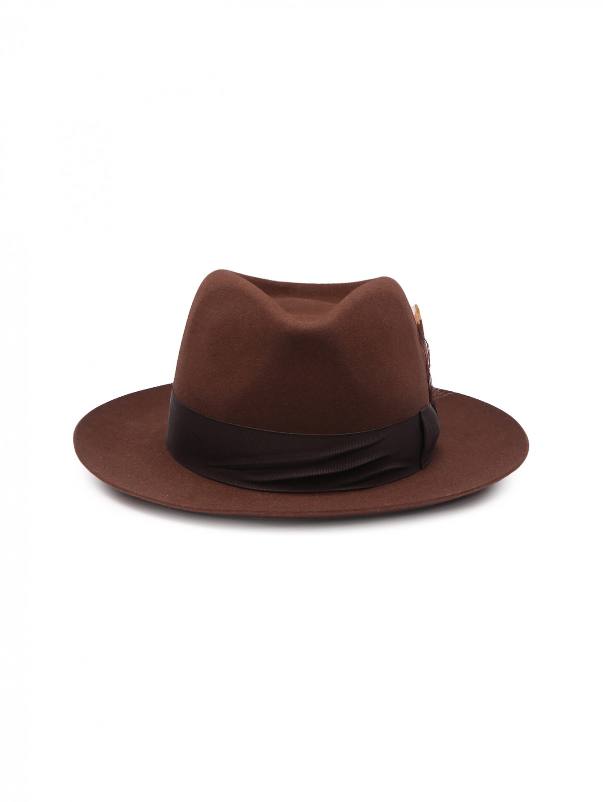 Шляпа из шерсти с декором Stetson  –  Обтравка1  – Цвет:  Коричневый