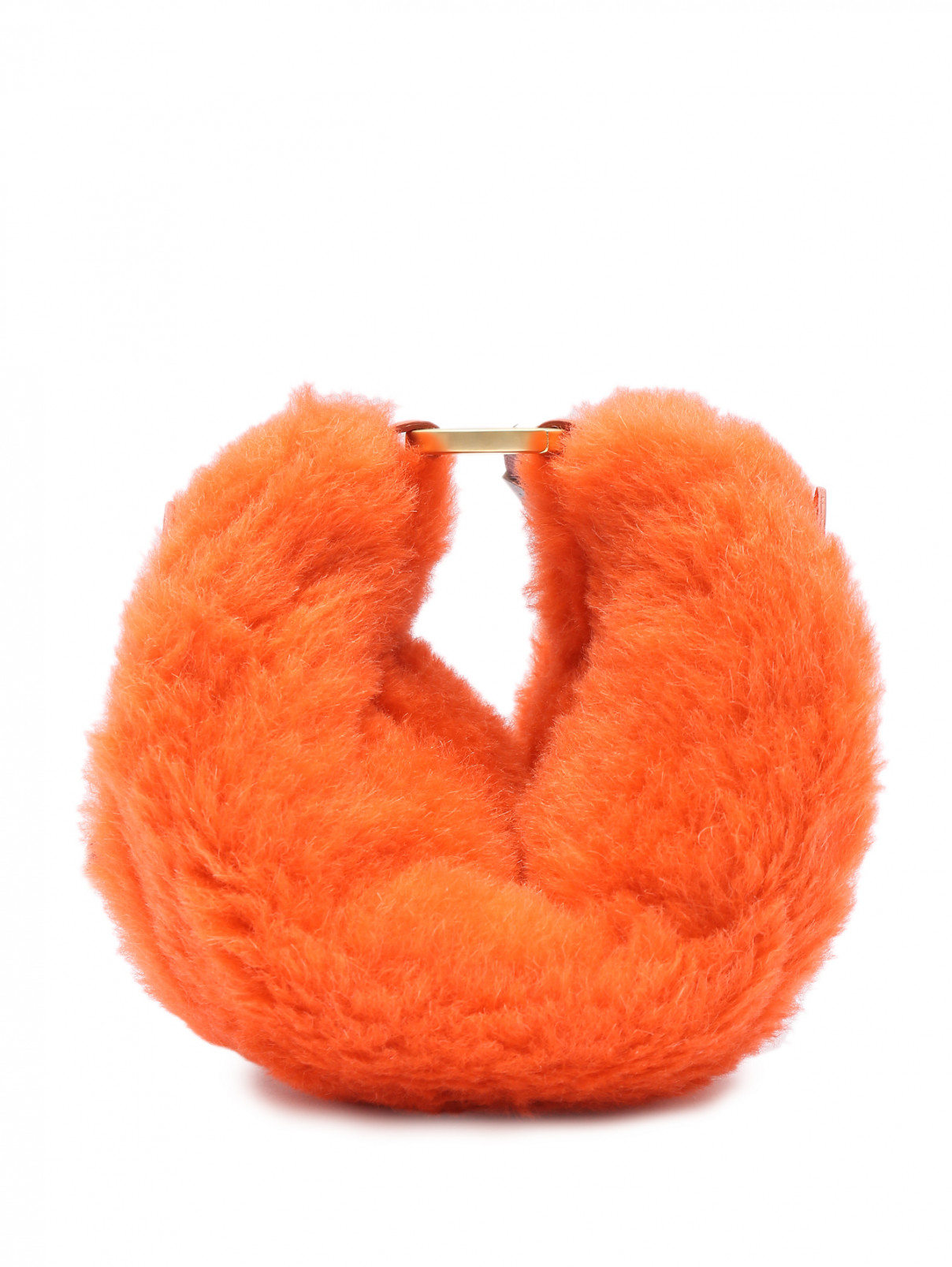 Мини-сумка из шерсти и шелка Max Mara  –  Общий вид  – Цвет:  Оранжевый