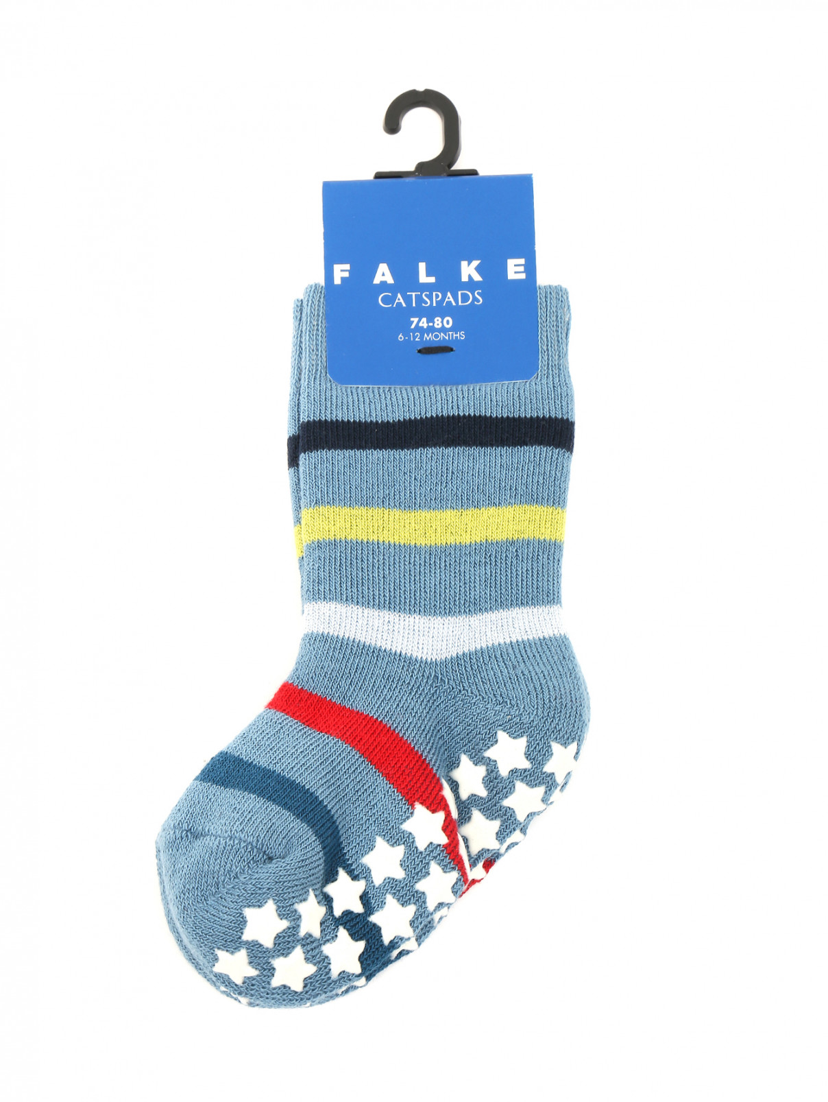 Носки из хлопка с узором "полоска" Falke  –  Общий вид  – Цвет:  Синий