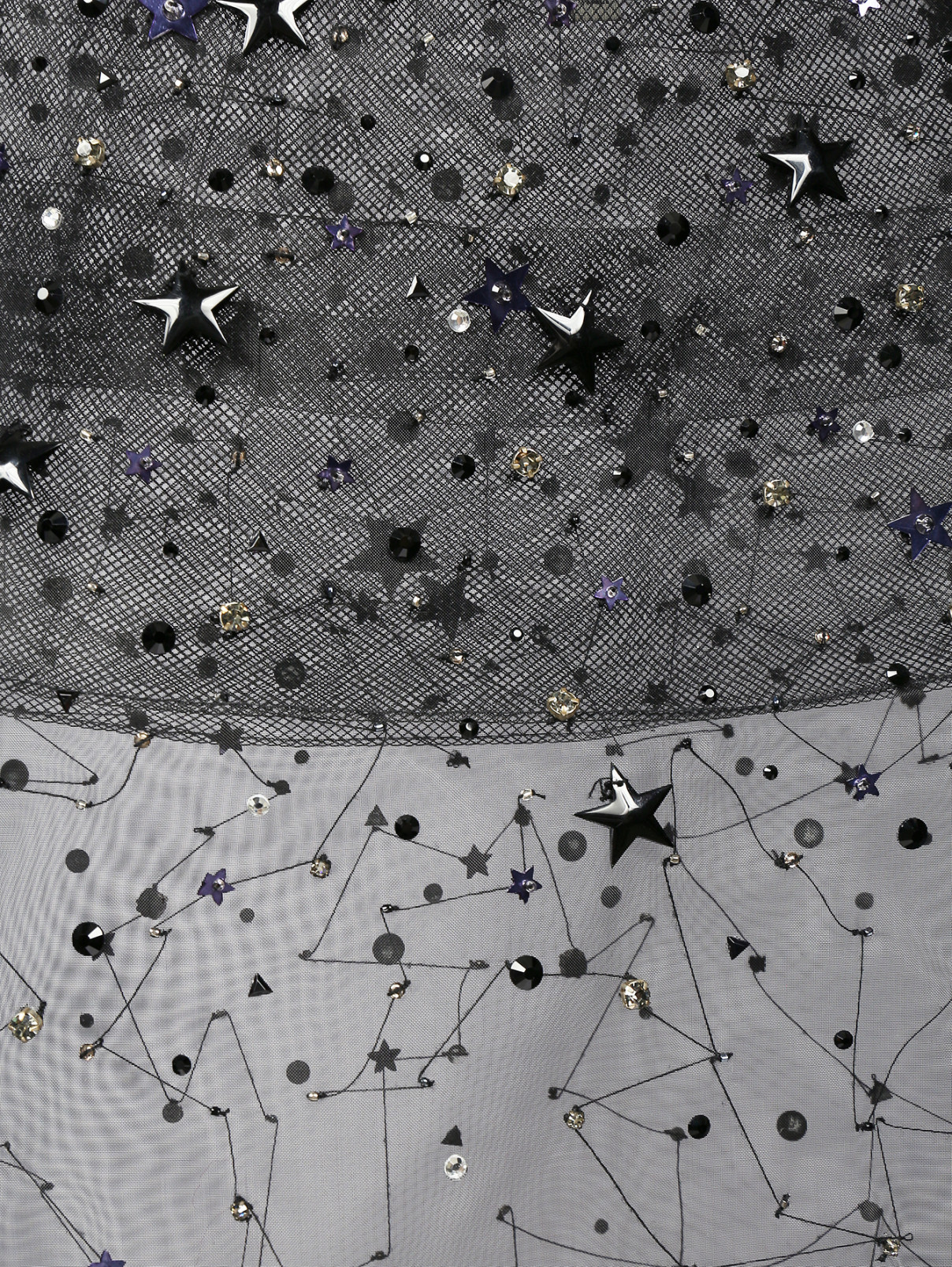 Юбка-миди, декорированная бисером, стразами и кристаллами Jean Paul Gaultier  –  Деталь1  – Цвет:  Черный