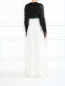 Платье-макси декорированное перьями страуса Andrew GN  –  Модель Верх-Низ1