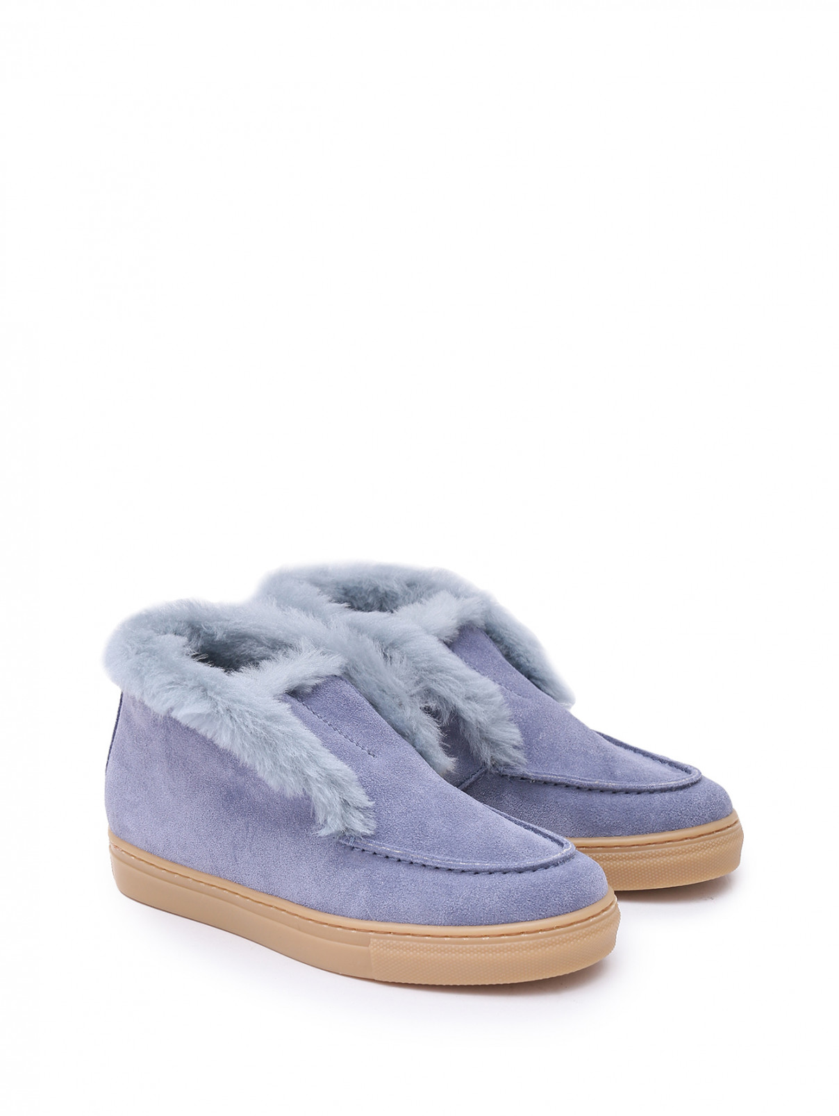Замшевые утепленные ботинки Gallucci  –  Общий вид  – Цвет:  Синий