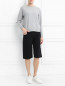 Стеганые шорты с контрастной пуговицей Moschino  –  Модель Общий вид