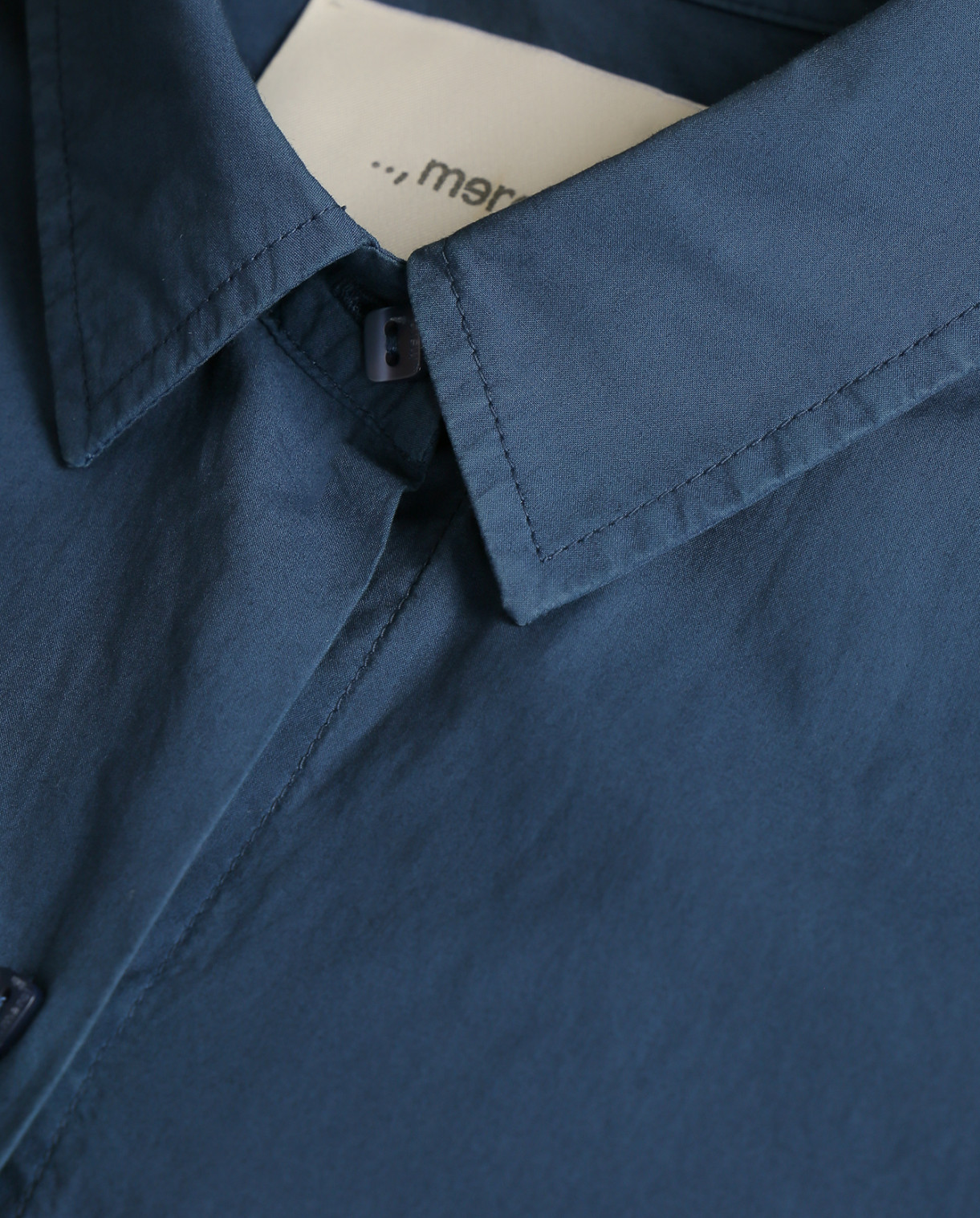 Удлиненная рубашка из хлопка Merсi  –  Деталь1  – Цвет:  Синий