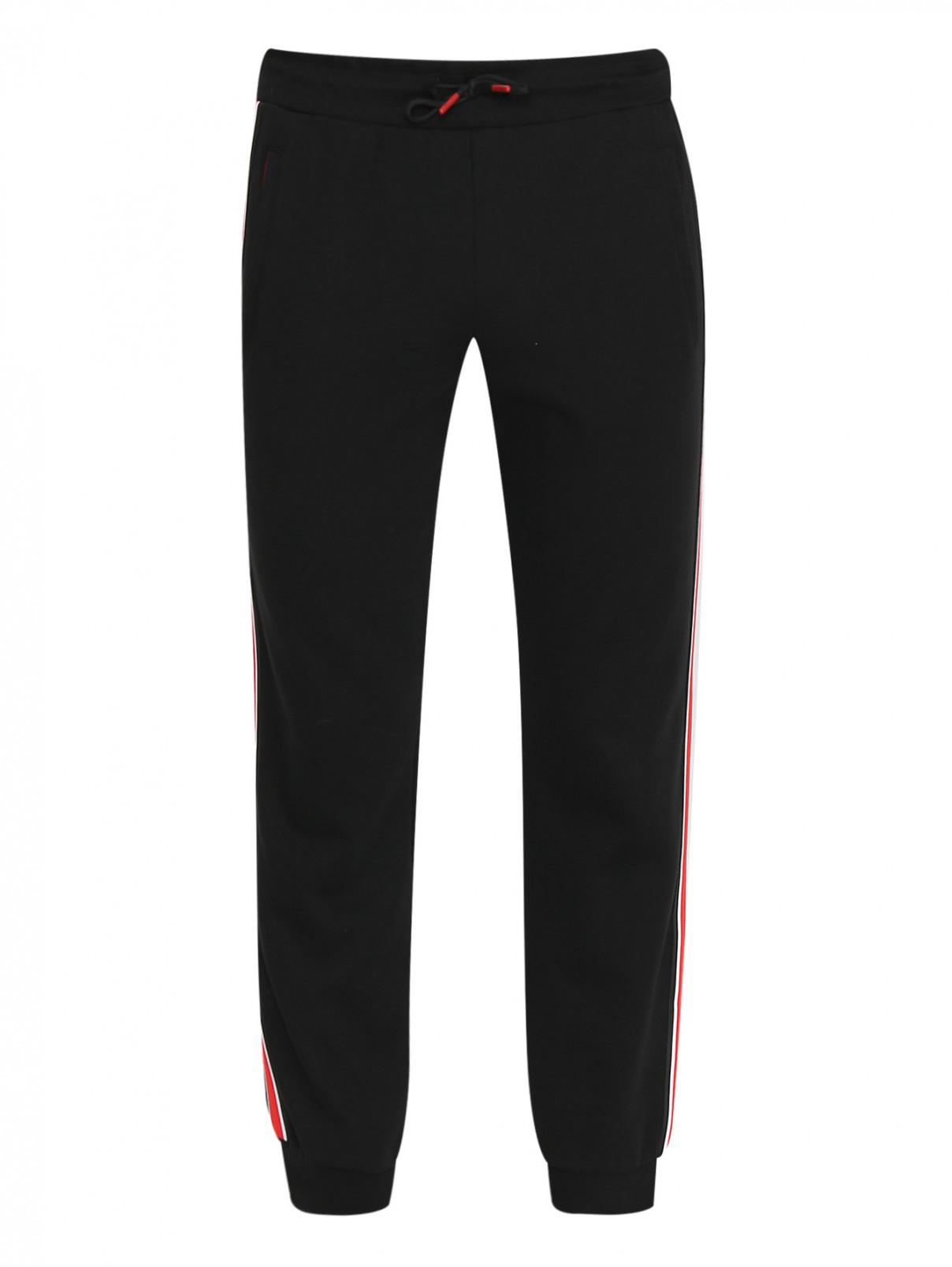 Трикотажные брюки с лампасами Guess  –  Общий вид  – Цвет:  Черный