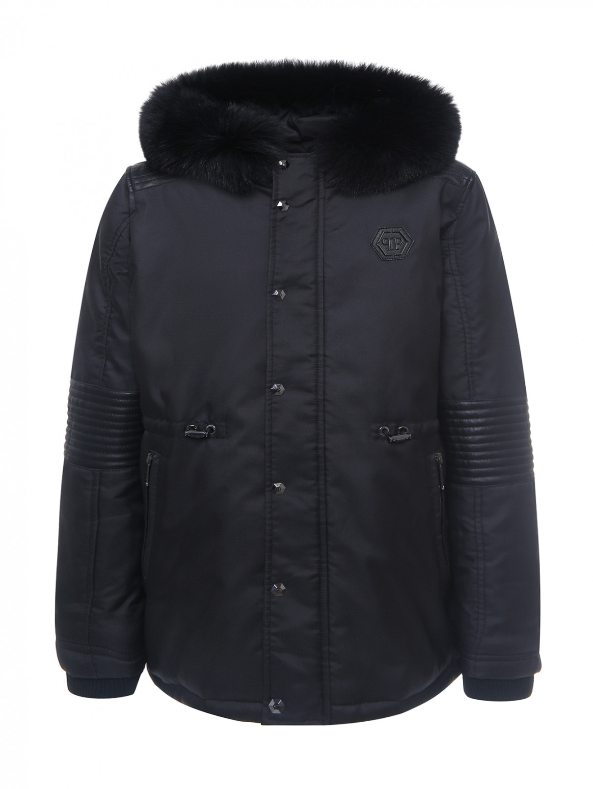 Утепленная куртка с карманами Philipp Plein  –  Общий вид  – Цвет:  Черный