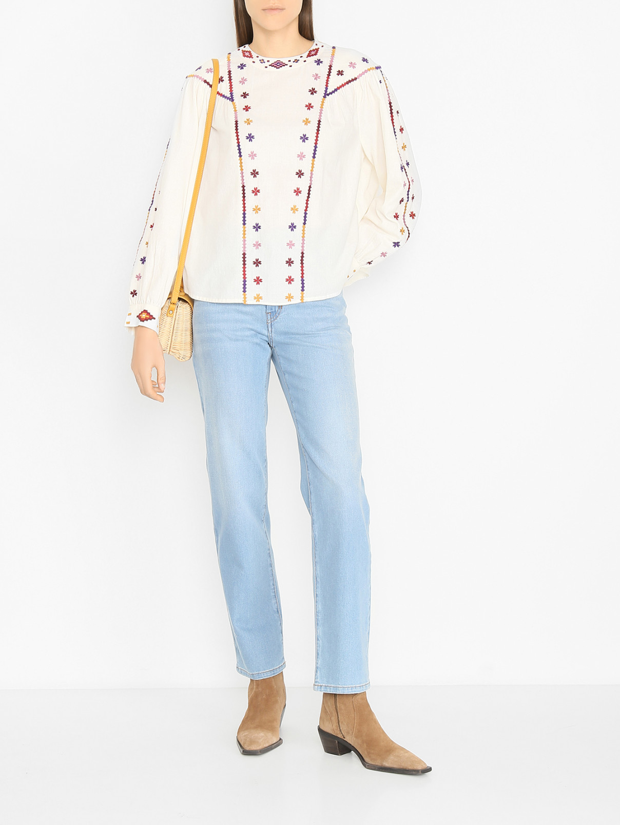 Джинсы прямого кроя Weekend Max Mara  –  МодельОбщийВид  – Цвет:  Синий