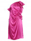 Шелковое платье с декоративным воланом Valentino  –  Общий вид