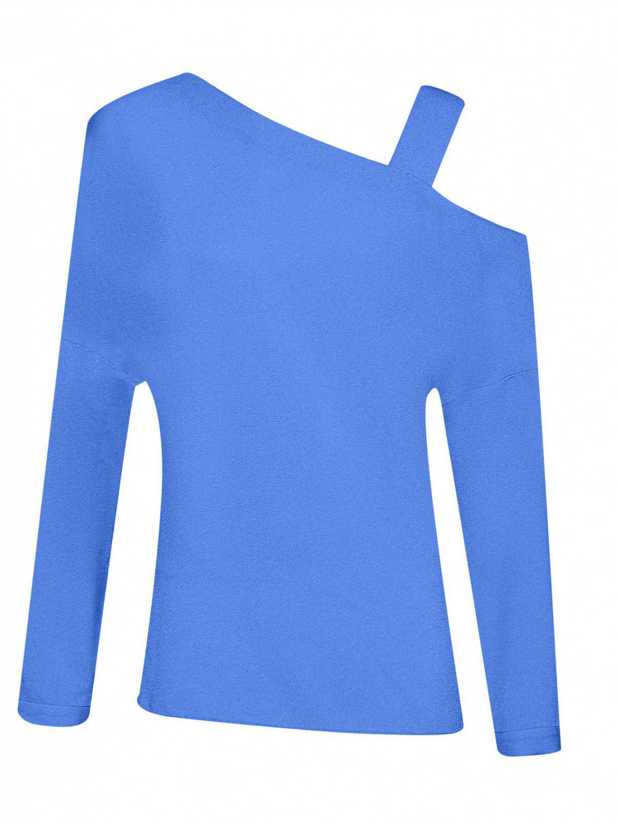 Блуза асимметричного кроя TIBI  –  Общий вид  – Цвет:  Синий