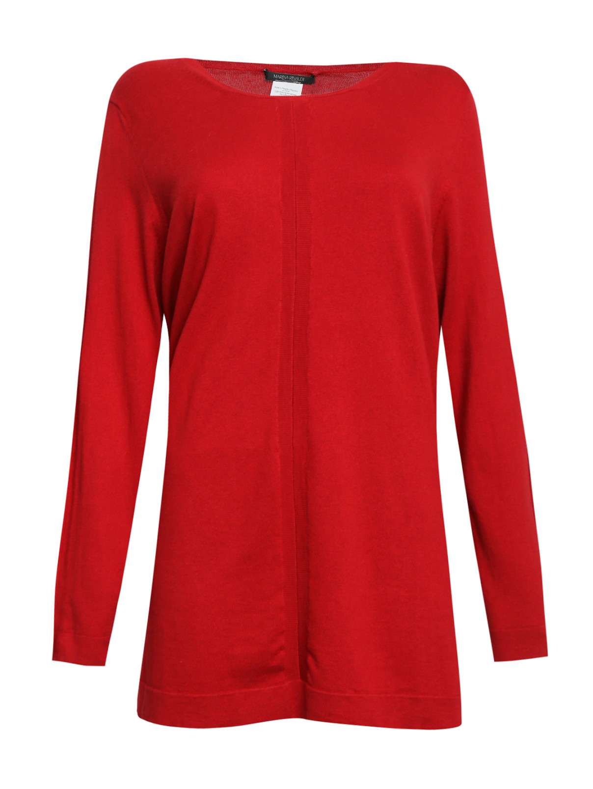 Джемпер из шелка и хлопка свободного кроя Marina Rinaldi  –  Общий вид  – Цвет:  Красный