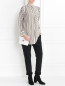 Удлиненная блуза из шелка с узором "полоска" Dorothee Schumacher  –  МодельОбщийВид