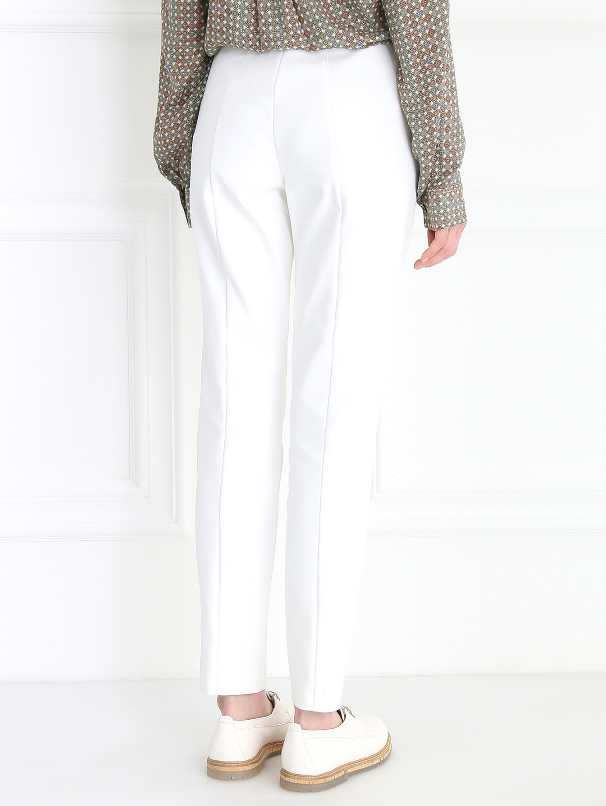 Узкие брюки из хлопка и нейлона Akris  –  Модель Верх-Низ1  – Цвет:  Белый