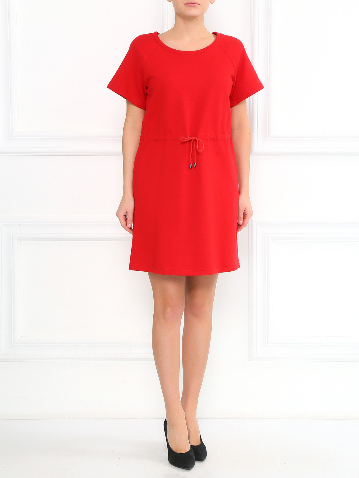 Платье из хлопка свободного кроя Jil Sander Navy  –  Модель Общий вид  – Цвет:  Красный