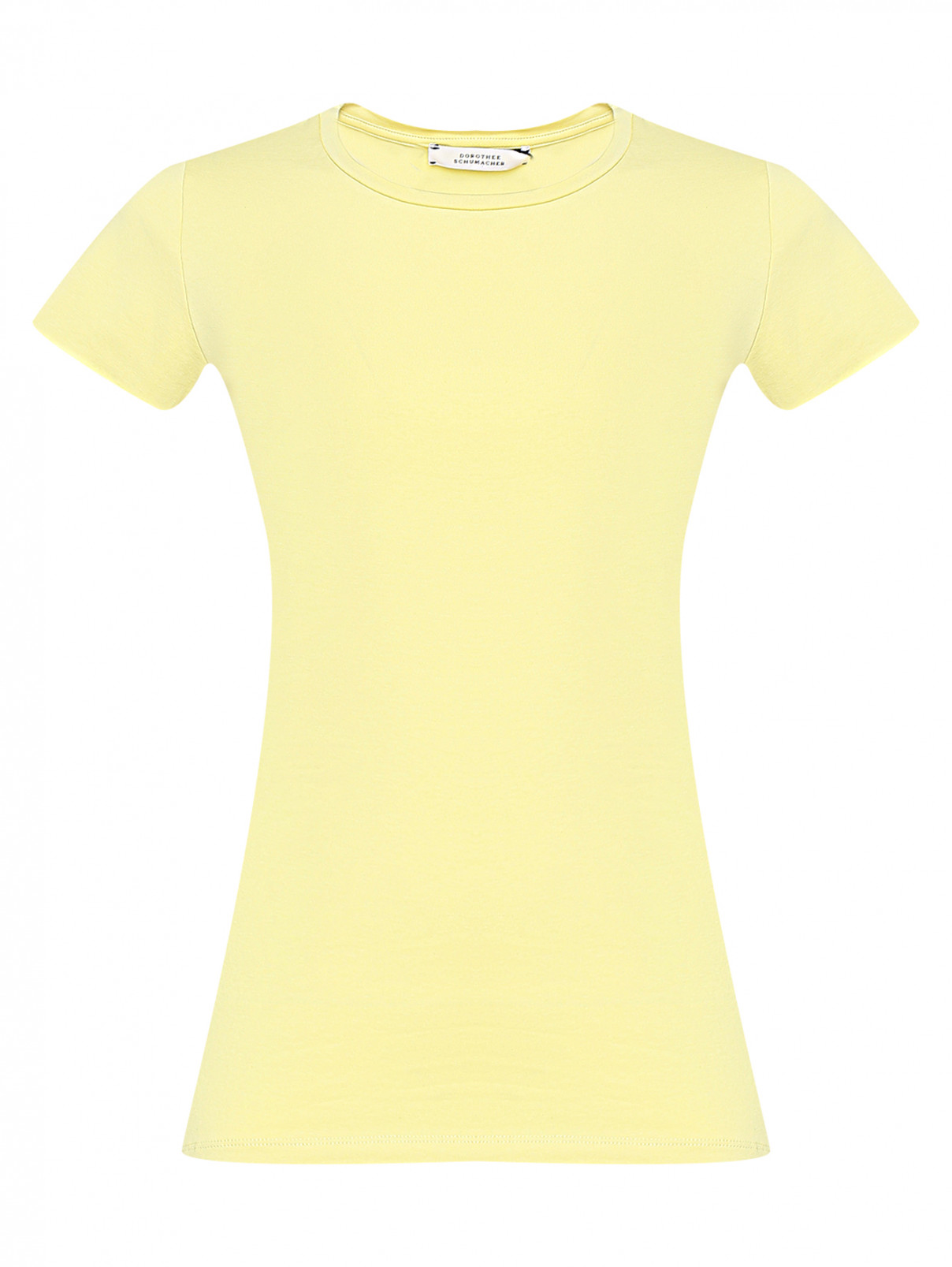 Базовая футболка из хлопка Dorothee Schumacher  –  Общий вид  – Цвет:  Желтый