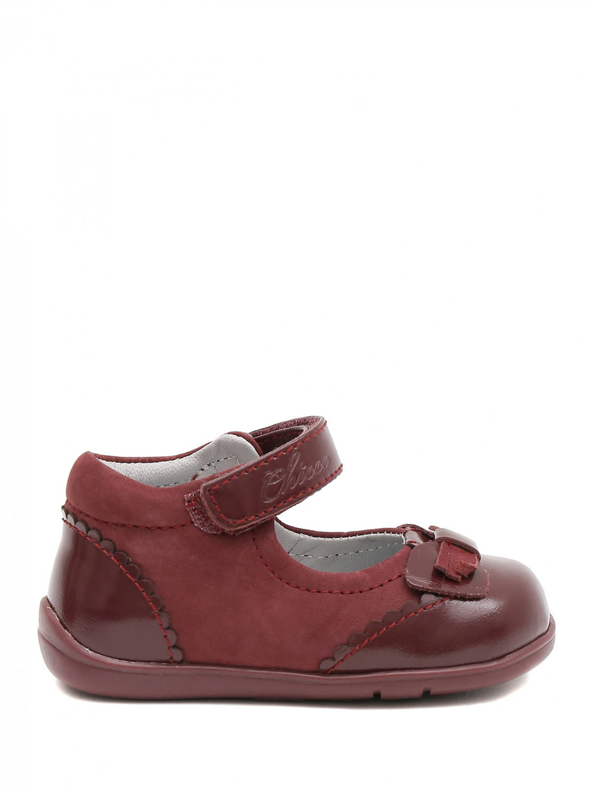 Кожаные туфли с бантиком Chicco  –  Обтравка1  – Цвет:  Красный