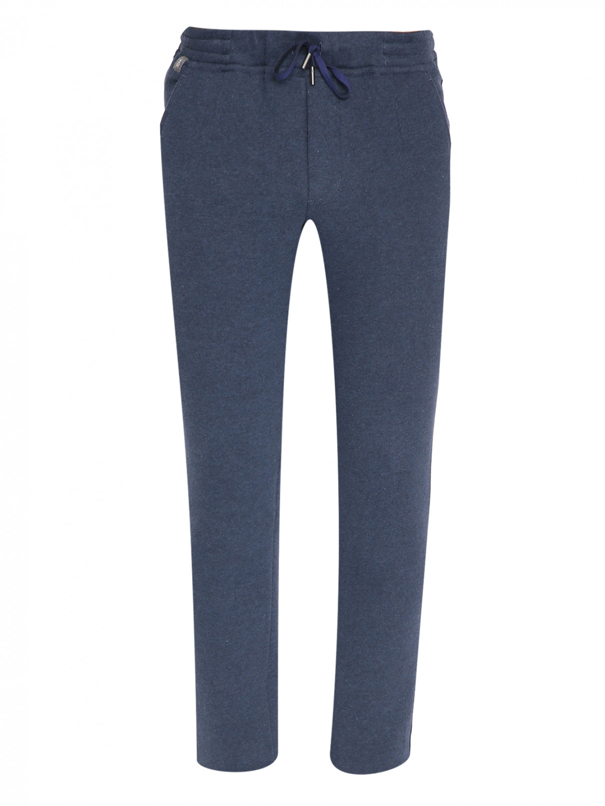 Трикотажные брюки на резинке с карманами Capobianco  –  Общий вид  – Цвет:  Синий