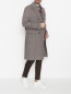 Двубортное пальто из шерсти с брошью LARDINI  –  МодельОбщийВид